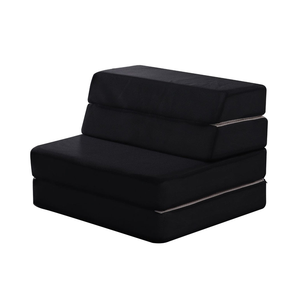 4-Fold Folding Mattress - Black Air Mesh