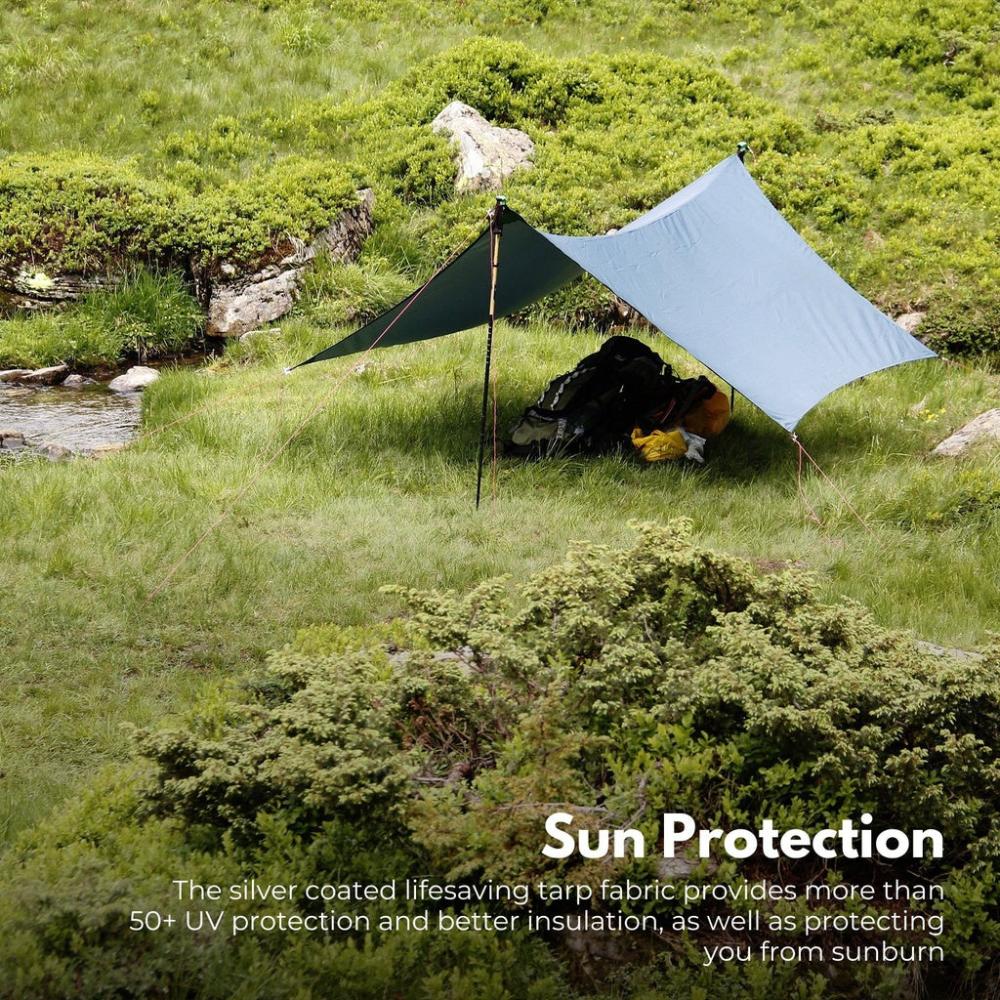 3X4m Large Waterproof Camping Tarp Tent (Forest Green)