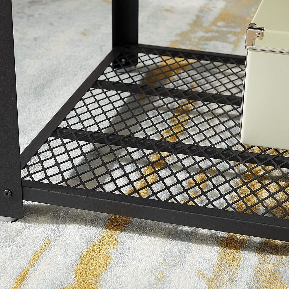 Coffee Table with Mesh Shelf - Rustic Brown