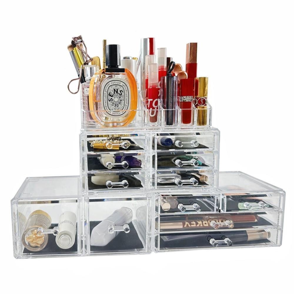 Makeup Cosmetic Organizer With 12 Drawers (Clear)