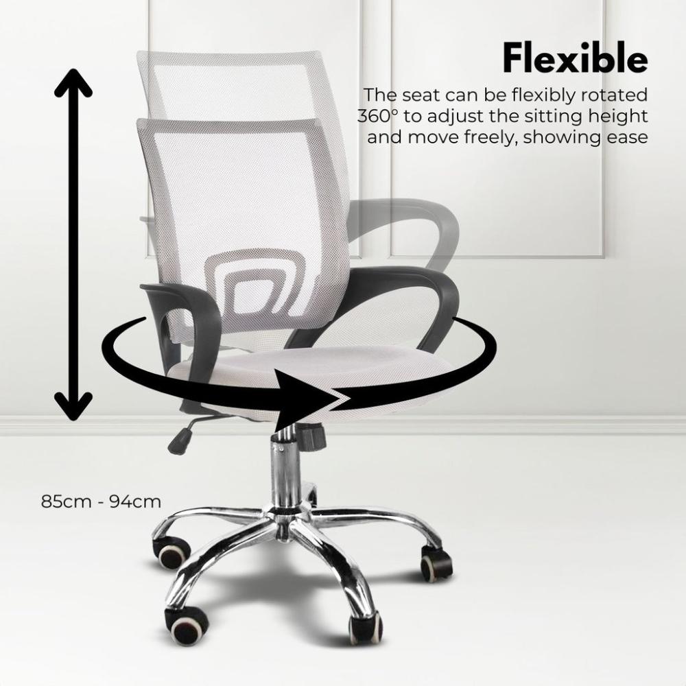 Ergonomic Office Chair with Breathable Mesh Design (Grey)