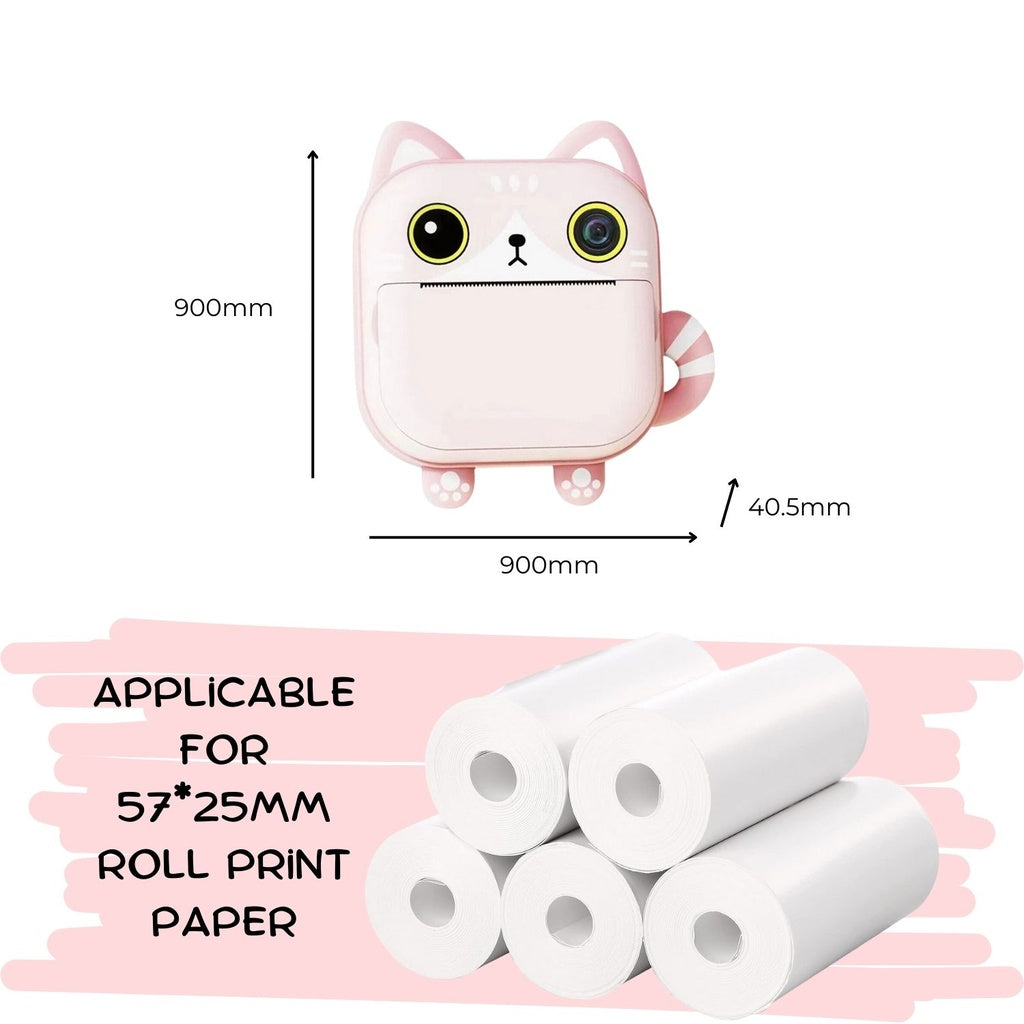 Kids Instant Print Camera - 32GB TF Card (Cat)