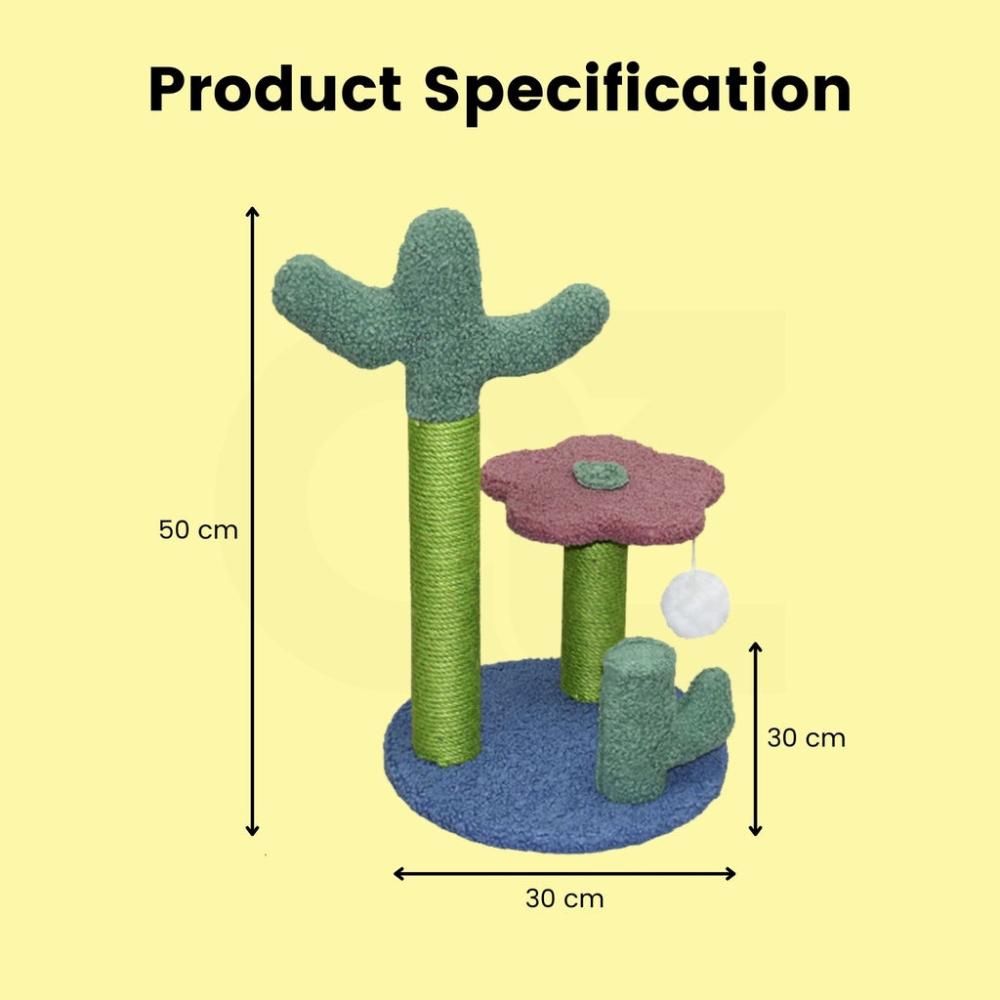 Flower Cat Tree with 2 Cactus - 50cms