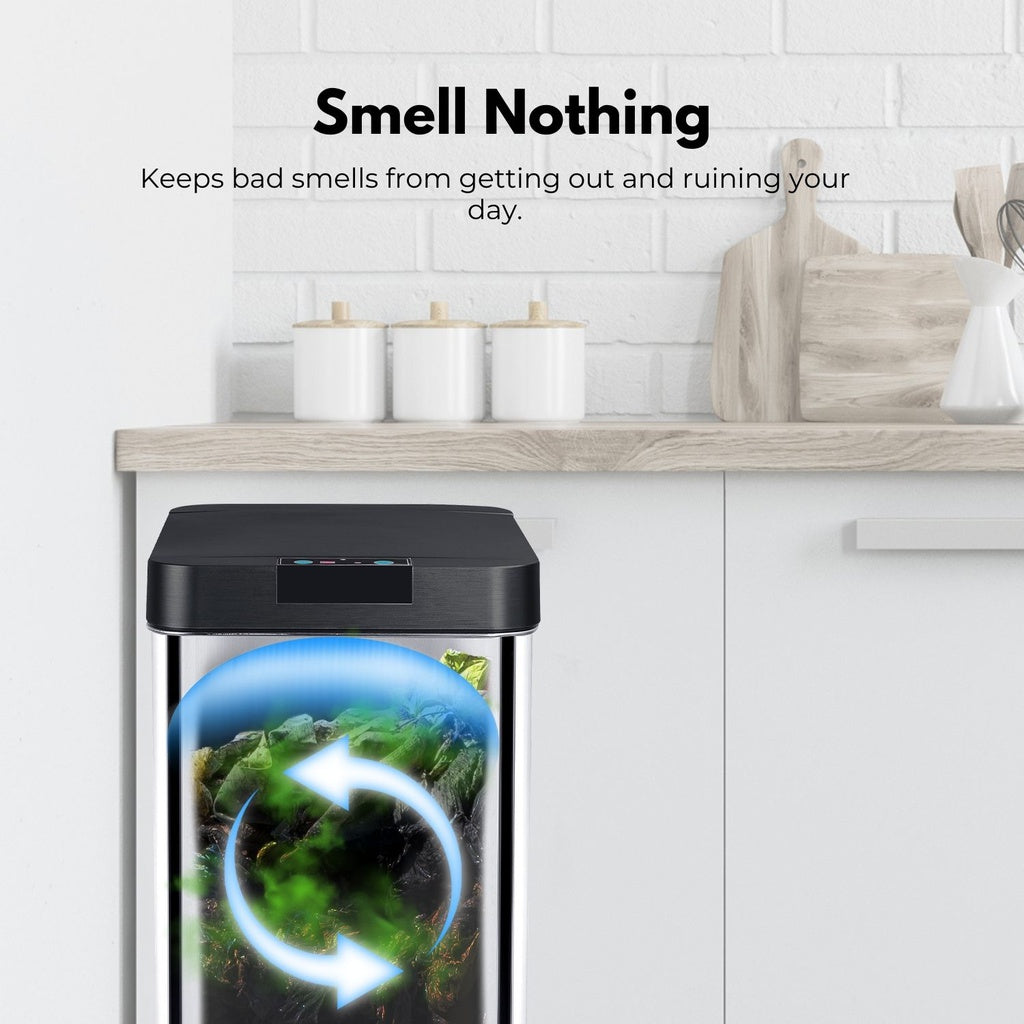 Narrow Black Square Sensor Bin - 50L