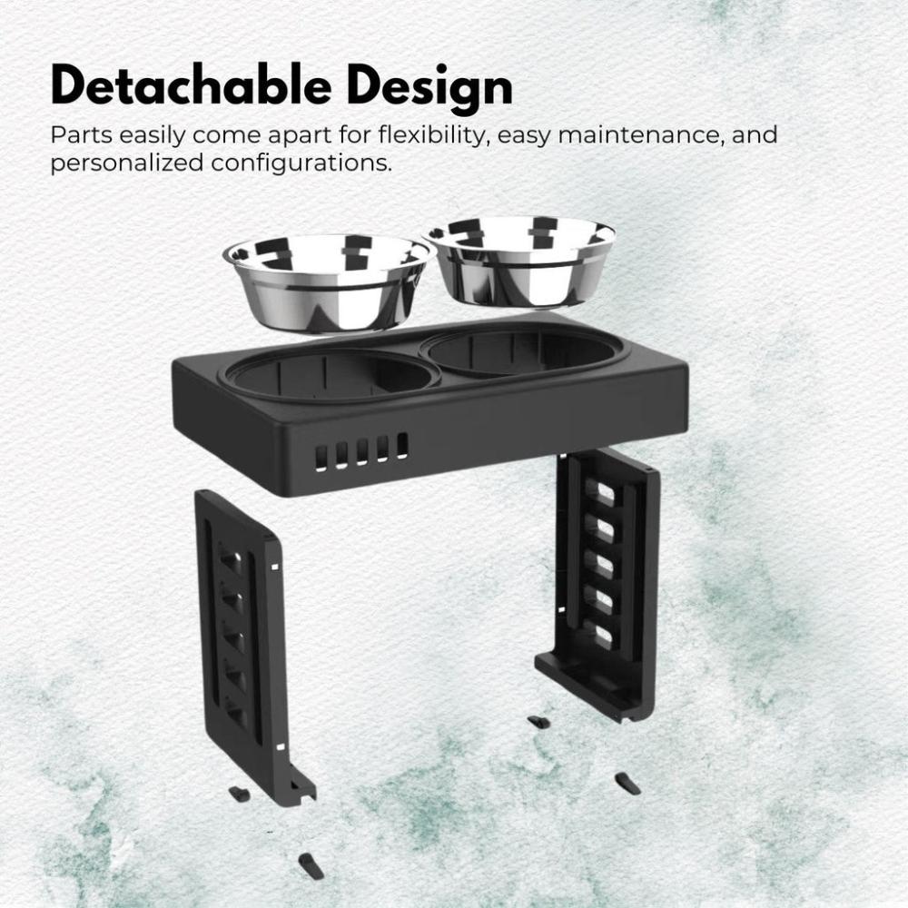 Elevated Pet Feeder Food Water Double Bowl