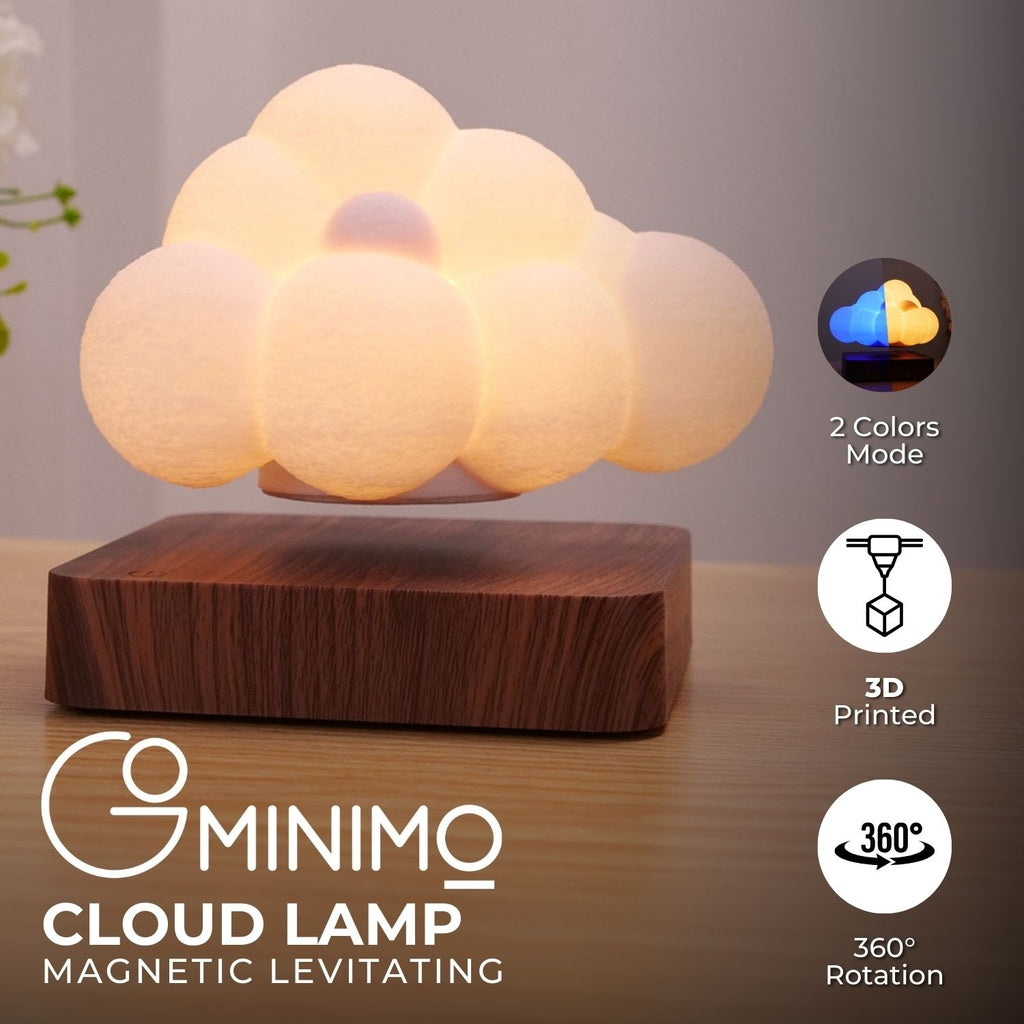 Lighting Magnetic Floating Lamp Levitation Cloud Dark Brown Base