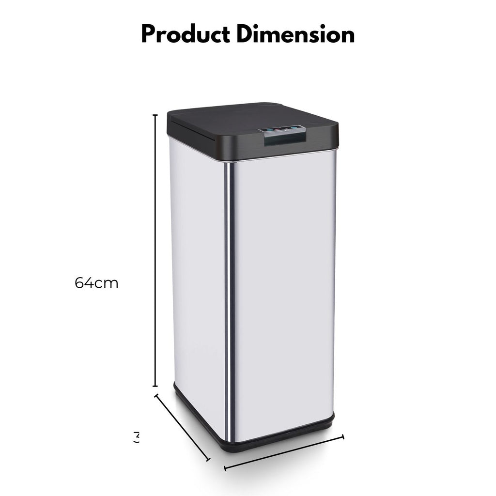 Narrow Black Square Sensor Bin - 50L