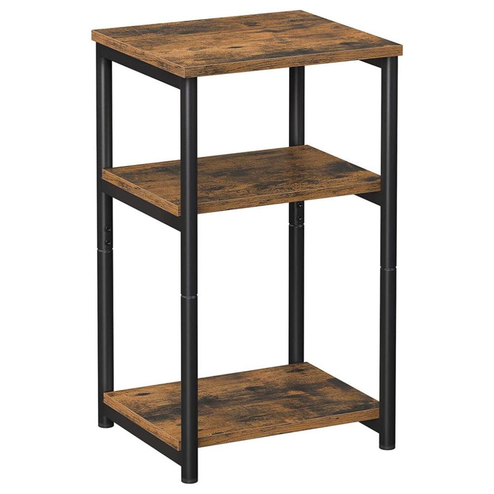Vintage Brown Side Table with Storage shelf