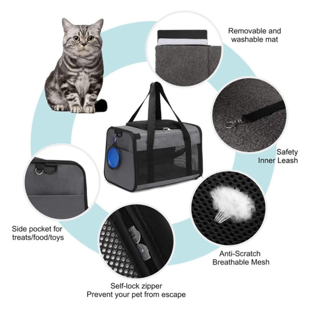 Durable Portable Pet Carrier-L Size (Grey)