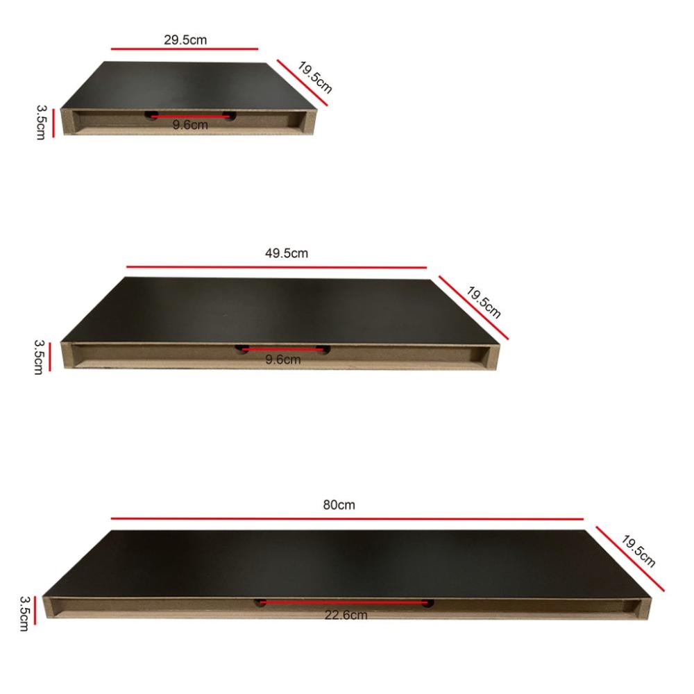 Versatile Floating Shelf Set of 3 - Black