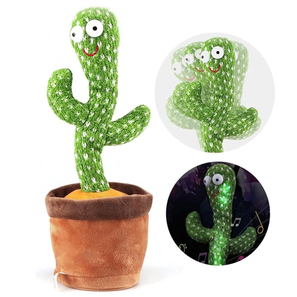 Electronic Shake Dancing Cactus Plush Toy - Green