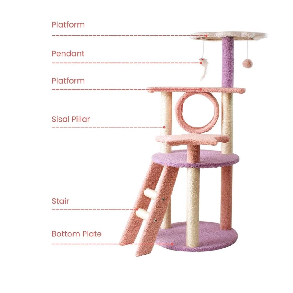 Galaxy Plush Cat Condo Cat Tree - Pink Purple