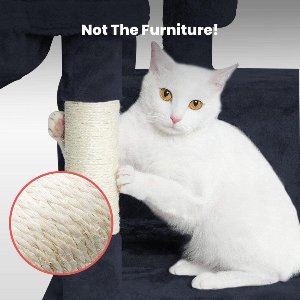 Plush Cat Condo Cat Tree Dark Grey - 155cms