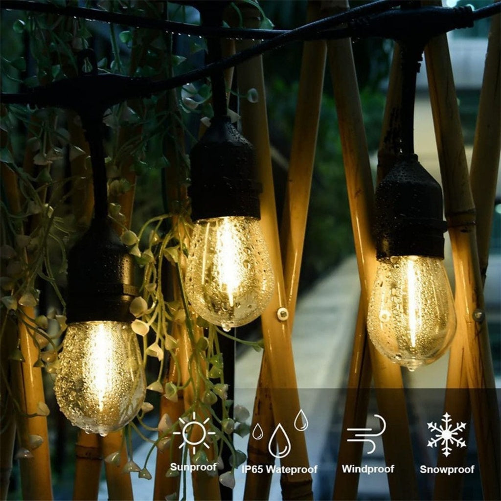 15+1 Bulbs LED Outdoor String Lights - Warm White 53FT
