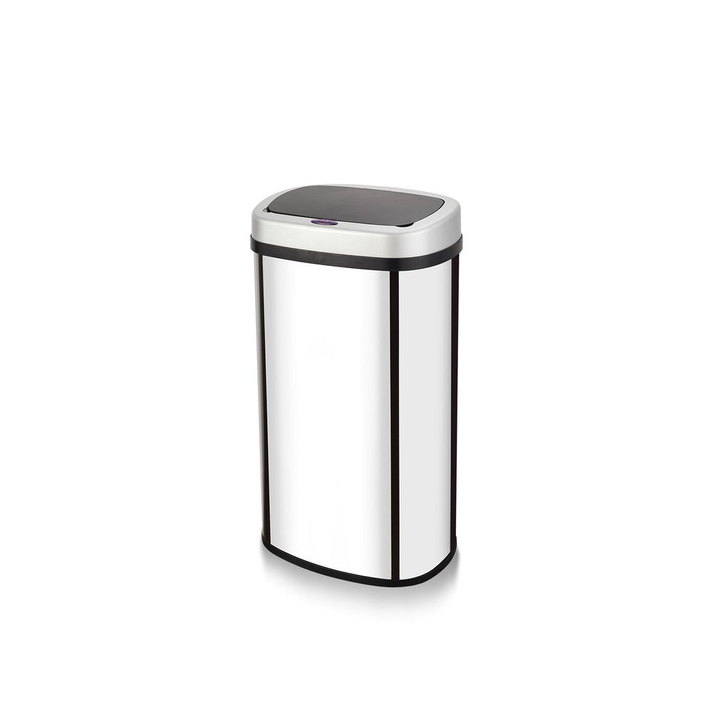 Mirror Oval Silver Motion Sensor Bin - 60L