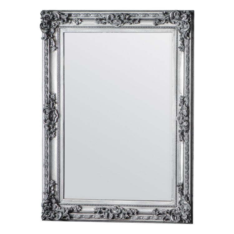 Baroque Sleek Silver Wooden Wall/Floor Mirror 114cms