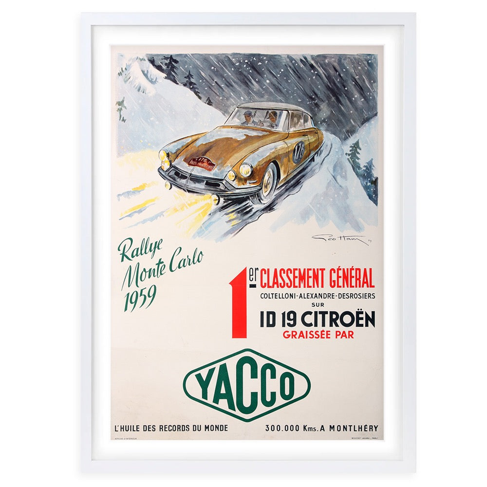 Rally Monte Carlo Citroen 1959 105cm x 81cm Framed A1 Art Print