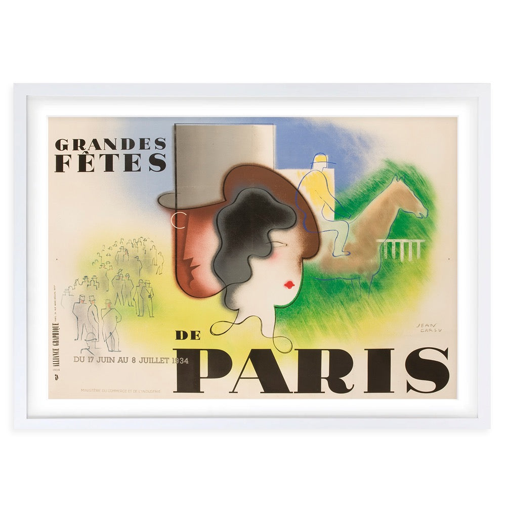 Grandes Fetes Paris 105cm x 81cm Framed A1 Art Print