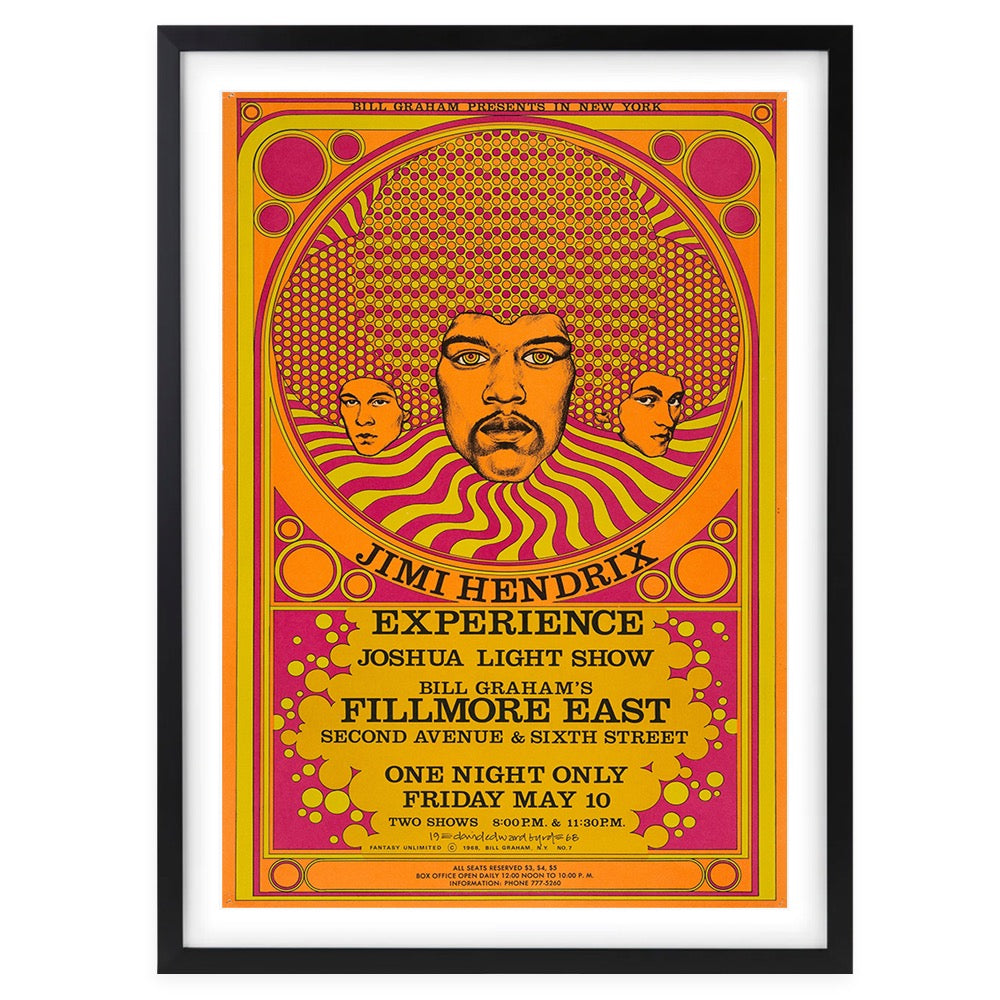 Jimi Hendrix 1968 (2) 105cm x 81cm Framed A1 Art Print