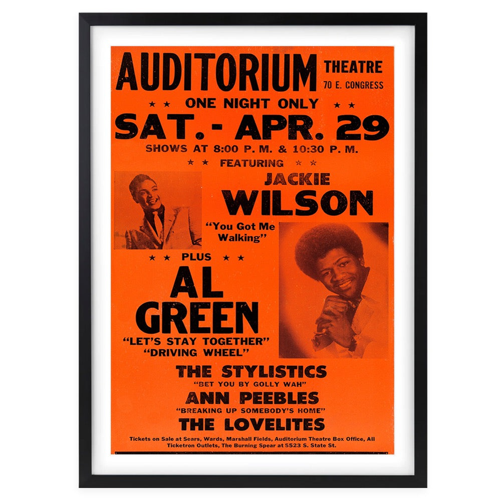 Jackie Wilson - Al Green 1972 105cm x 81cm Framed A1 Art Print