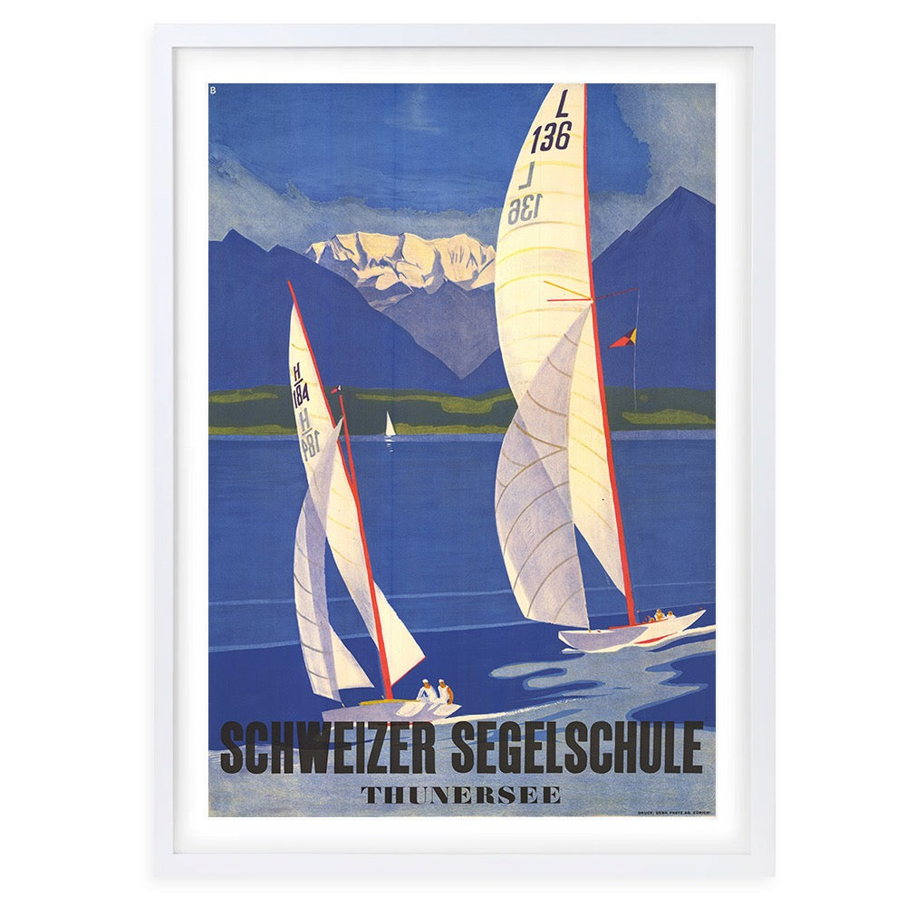 Schweizer Segelschule Switzerland 105cm x 81cm Framed A1 Art Print