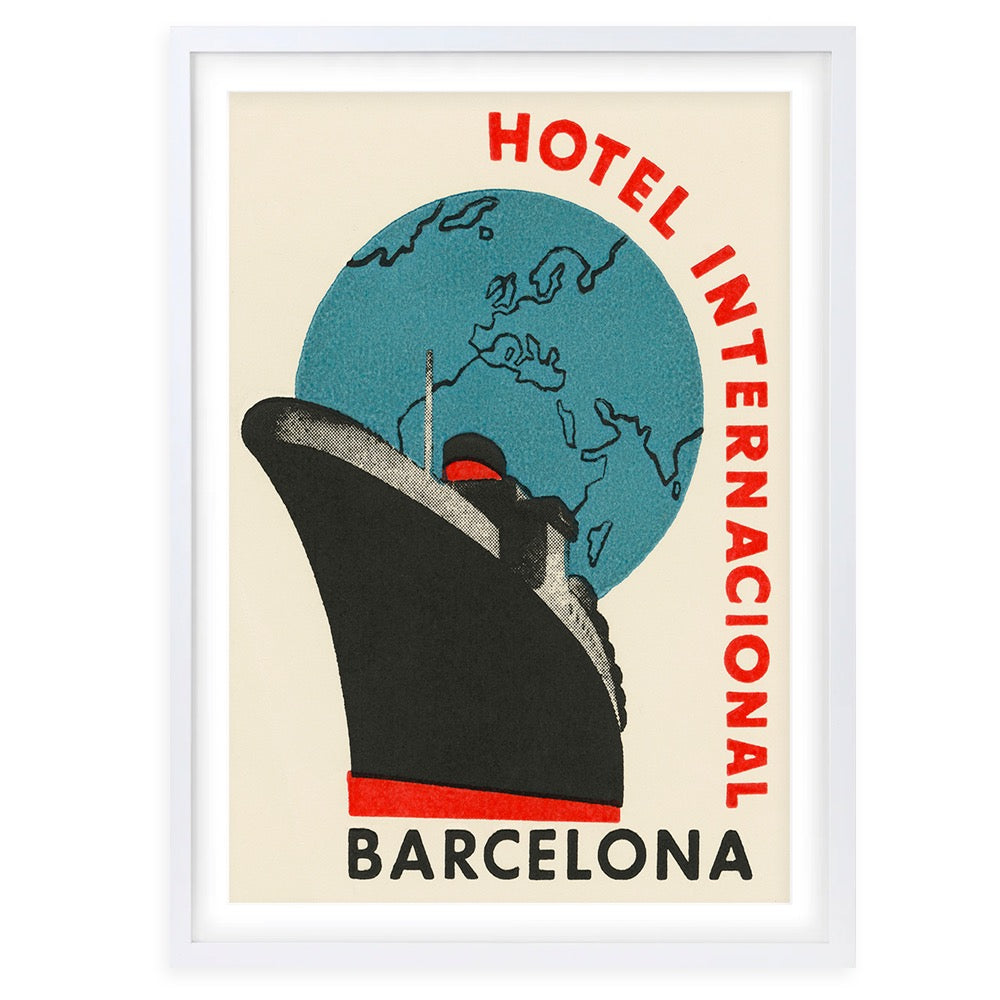 Hotel Internacional Barcelona 105cm x 81cm Framed A1 Art Print