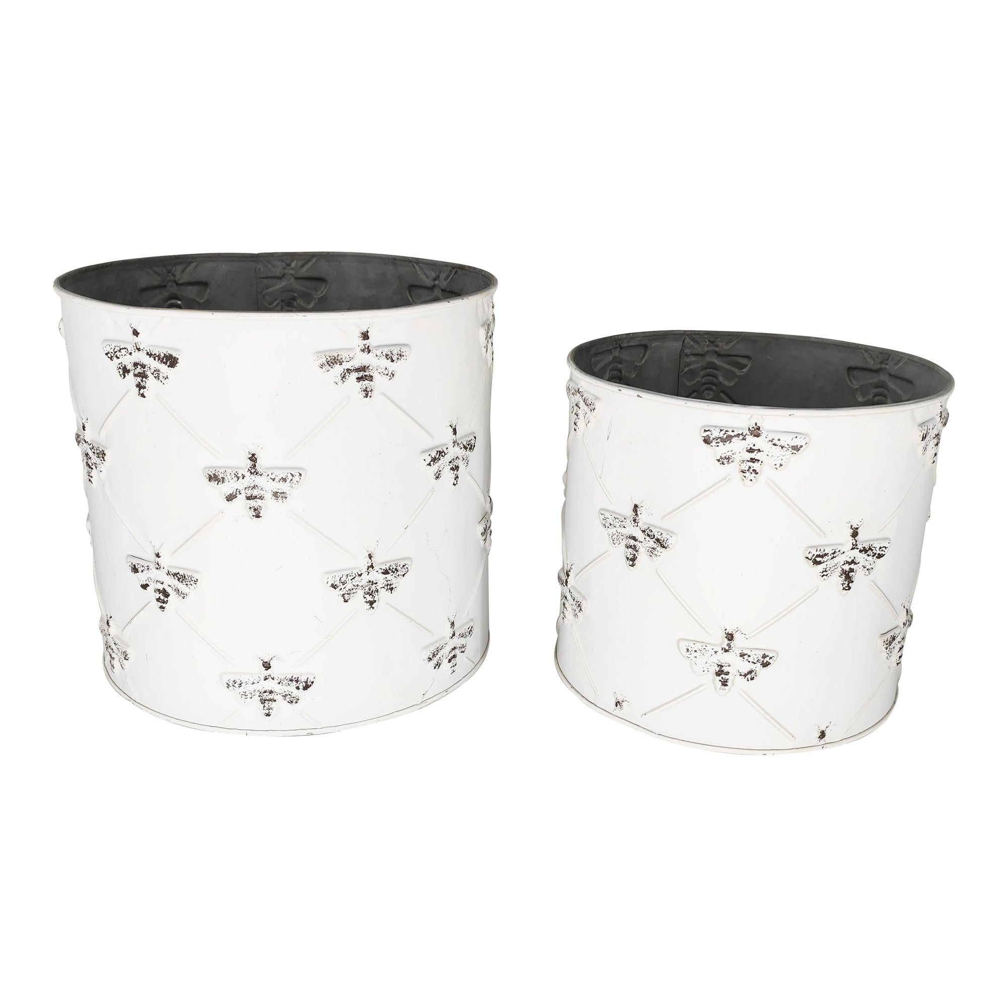 Set Of 2 Nested Round Bee Planters