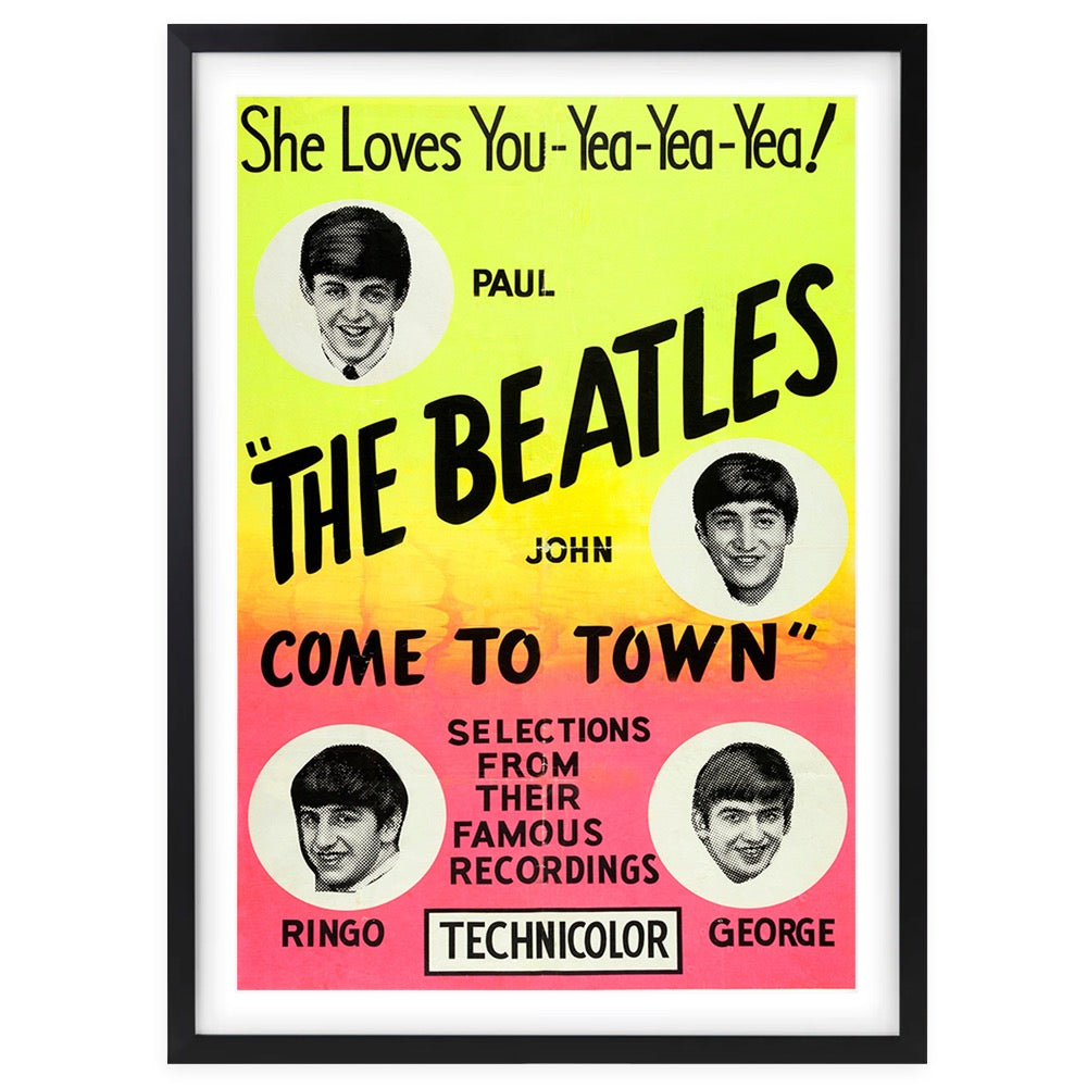 The Beatles - Come To Town 1963 105cm x 81cm Framed A1 Art Print