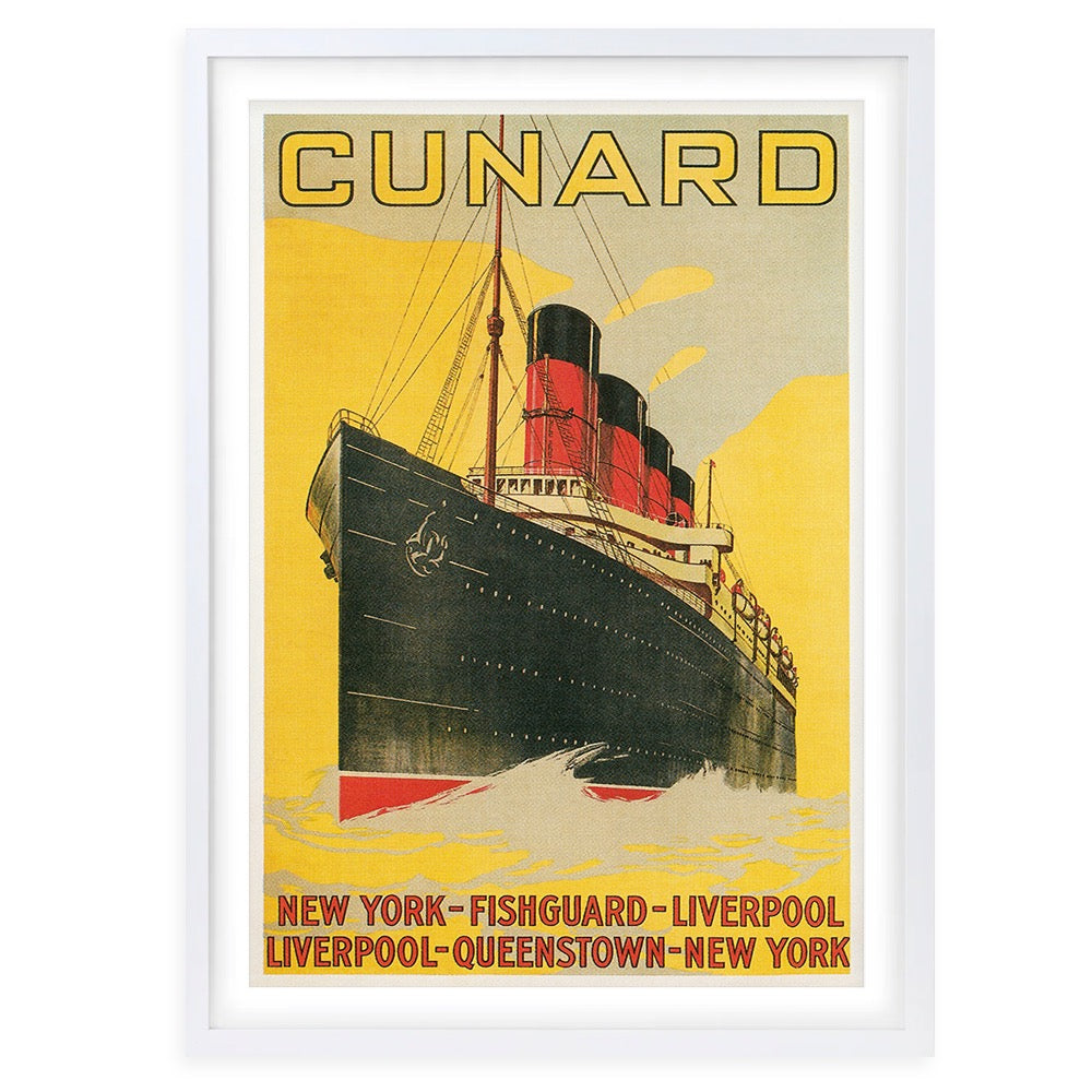 Cunard New York Liverpool Large 105cm x 81cm Framed A1 Art Print