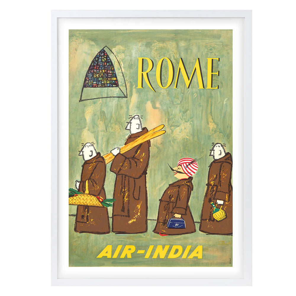 Rome Air India 105cm x 81cm Framed A1 Art Print