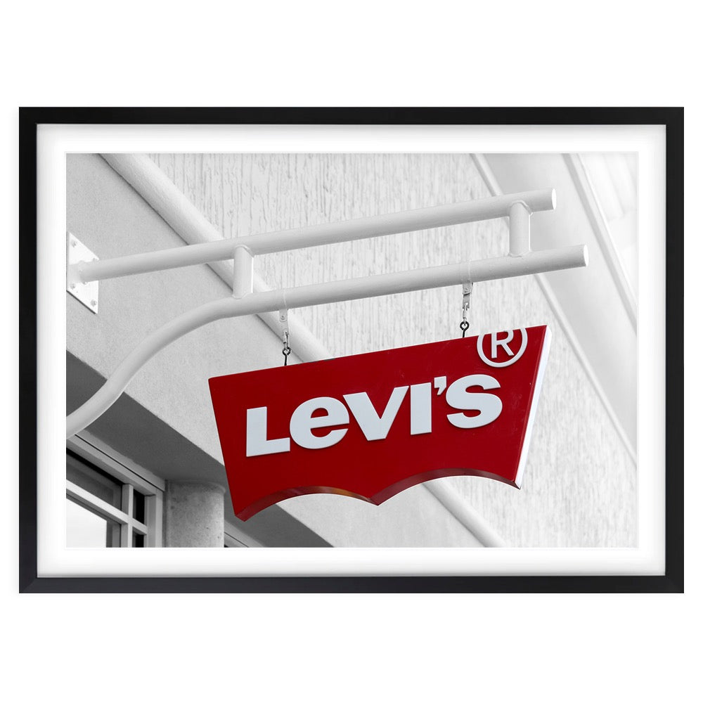 Levis Sign 105cm x 81cm Framed A1 Art Print