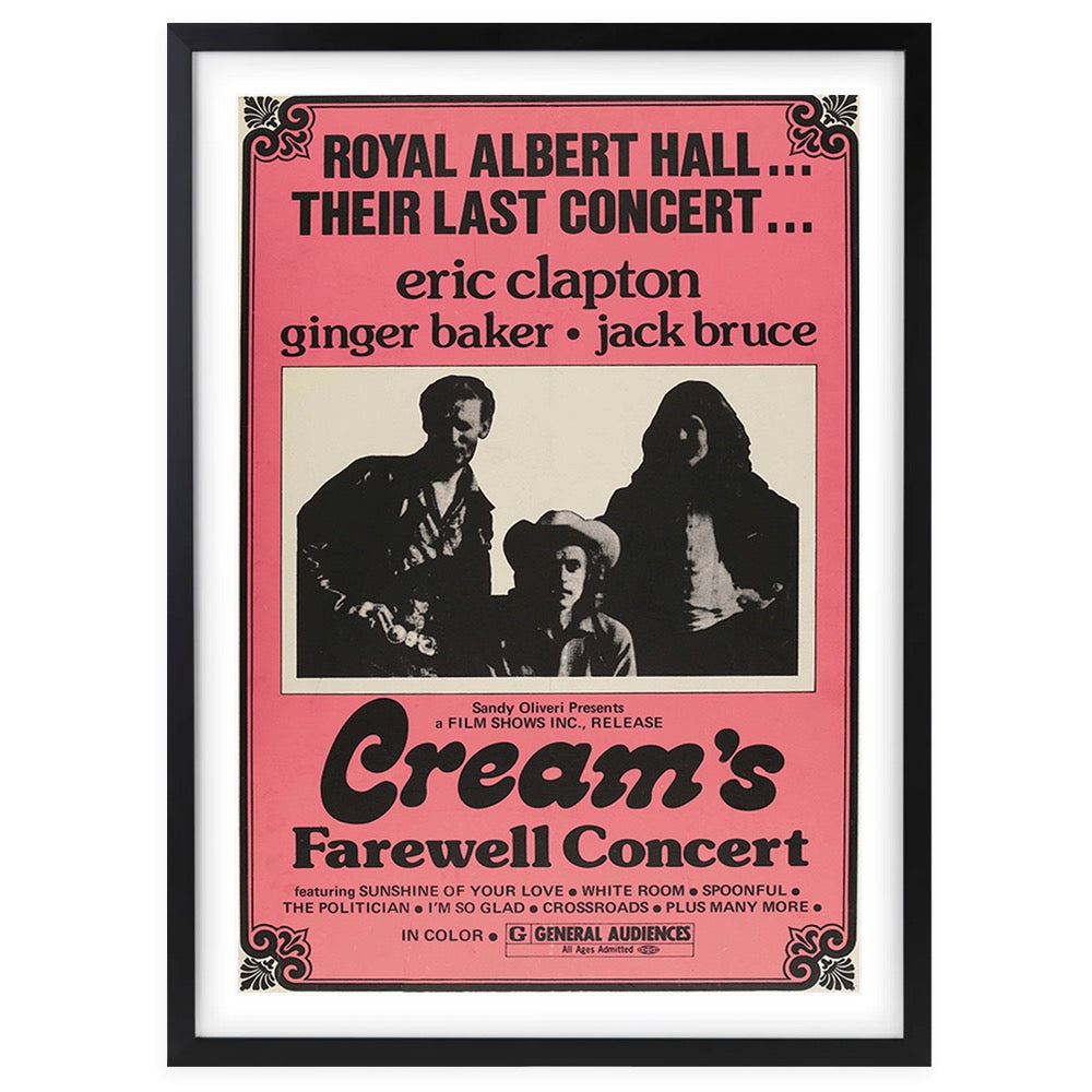 Cream - Farewell Concert 1969 Large 105cm x 81cm Framed A1 Art Print