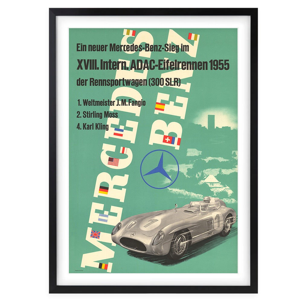 Mercedes Benz 1955 105cm x 81cm Framed A1 Art Print