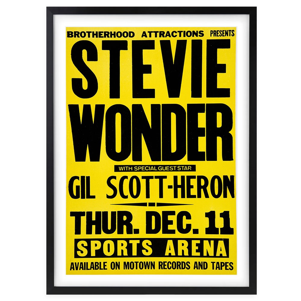 Stevie Wonder - Sports Arena 1980 105cm x 81cm Framed A1 Art Print