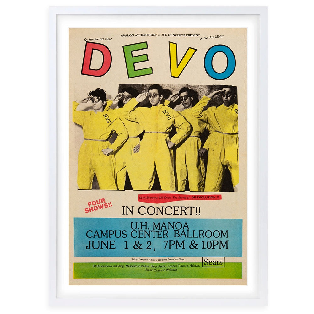 Devo - U.H. Manoa - 1979 Large 105cm x 81cm Framed A1 Art Print