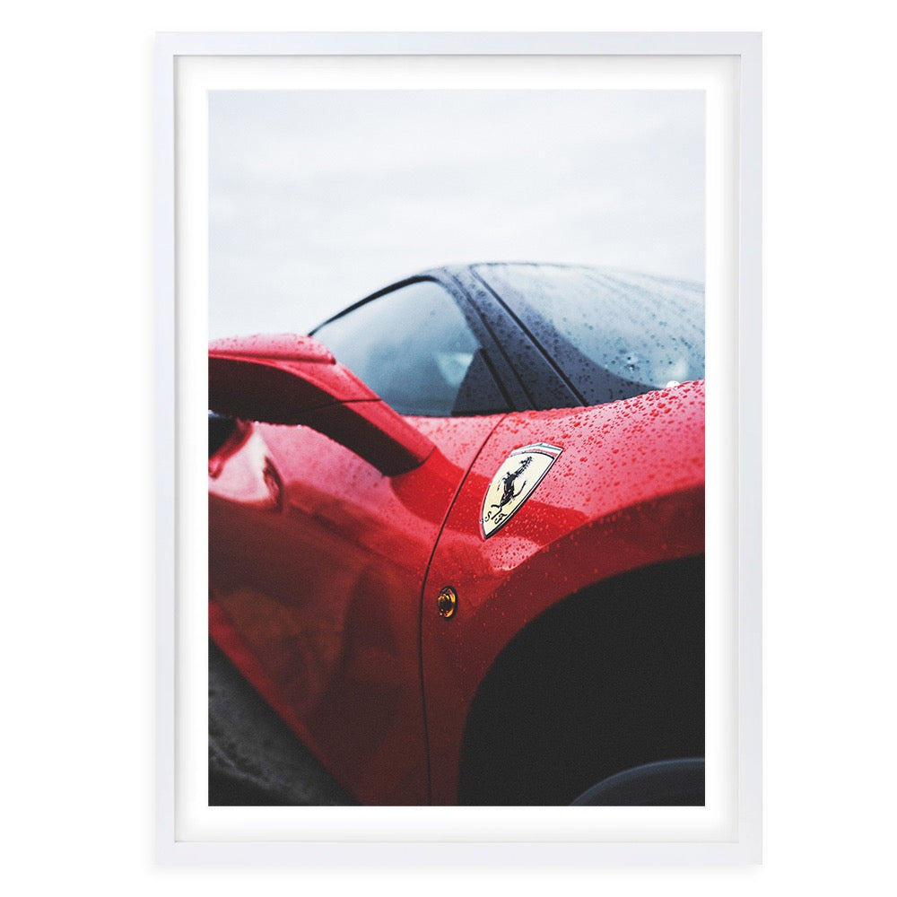 Ferrari Rain 105cm x 81cm Framed A1 Art Print