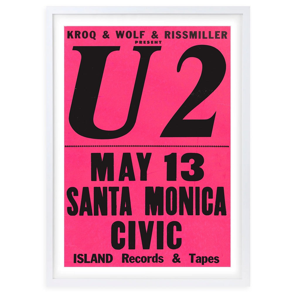 U2 - Santa Monica Civic 1981 105cm x 81cm Framed A1 Art Print