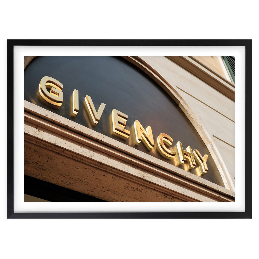 Givenchy Sign 105cm x 81cm Framed A1 Art Print