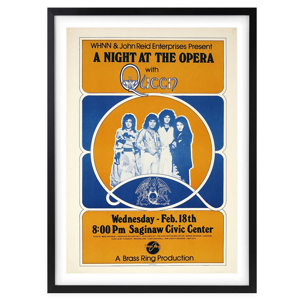 Queen - A Night At The Opera 1976 105cm x 81cm Framed A1 Art Print