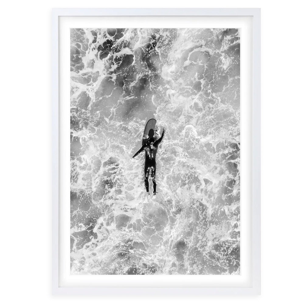 Lone Surfer 105cm x 81cm Framed A1 Art Print