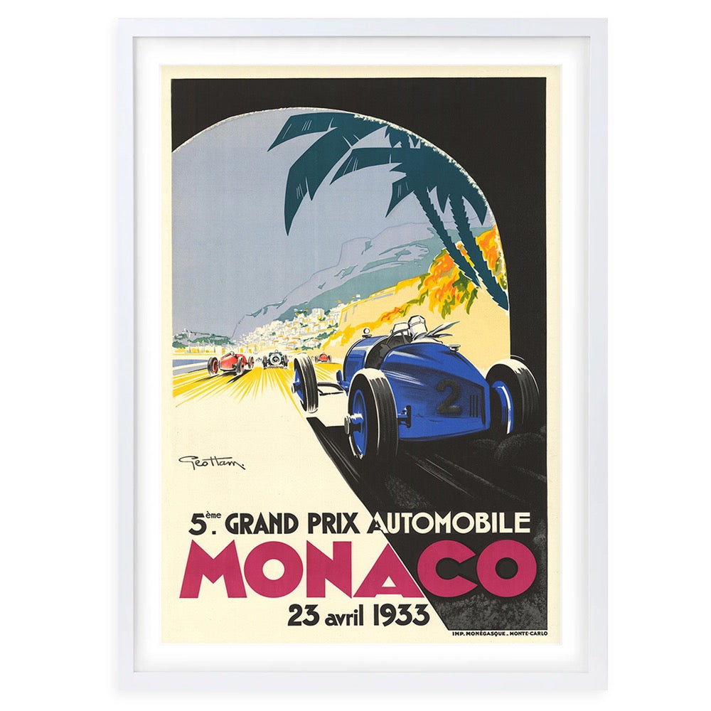 Grand Prix Monaco 1933 105cm x 81cm Framed A1 Art Print