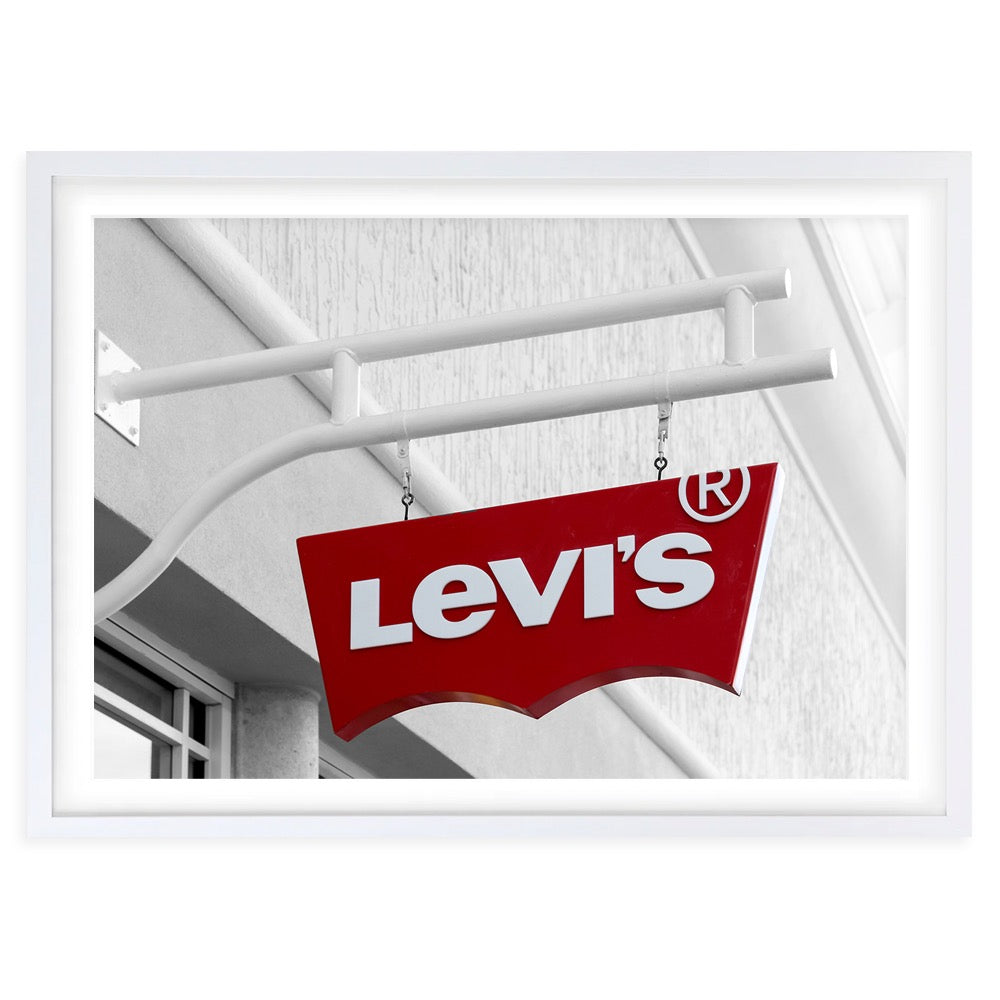 Levis Sign 105cm x 81cm Framed A1 Art Print