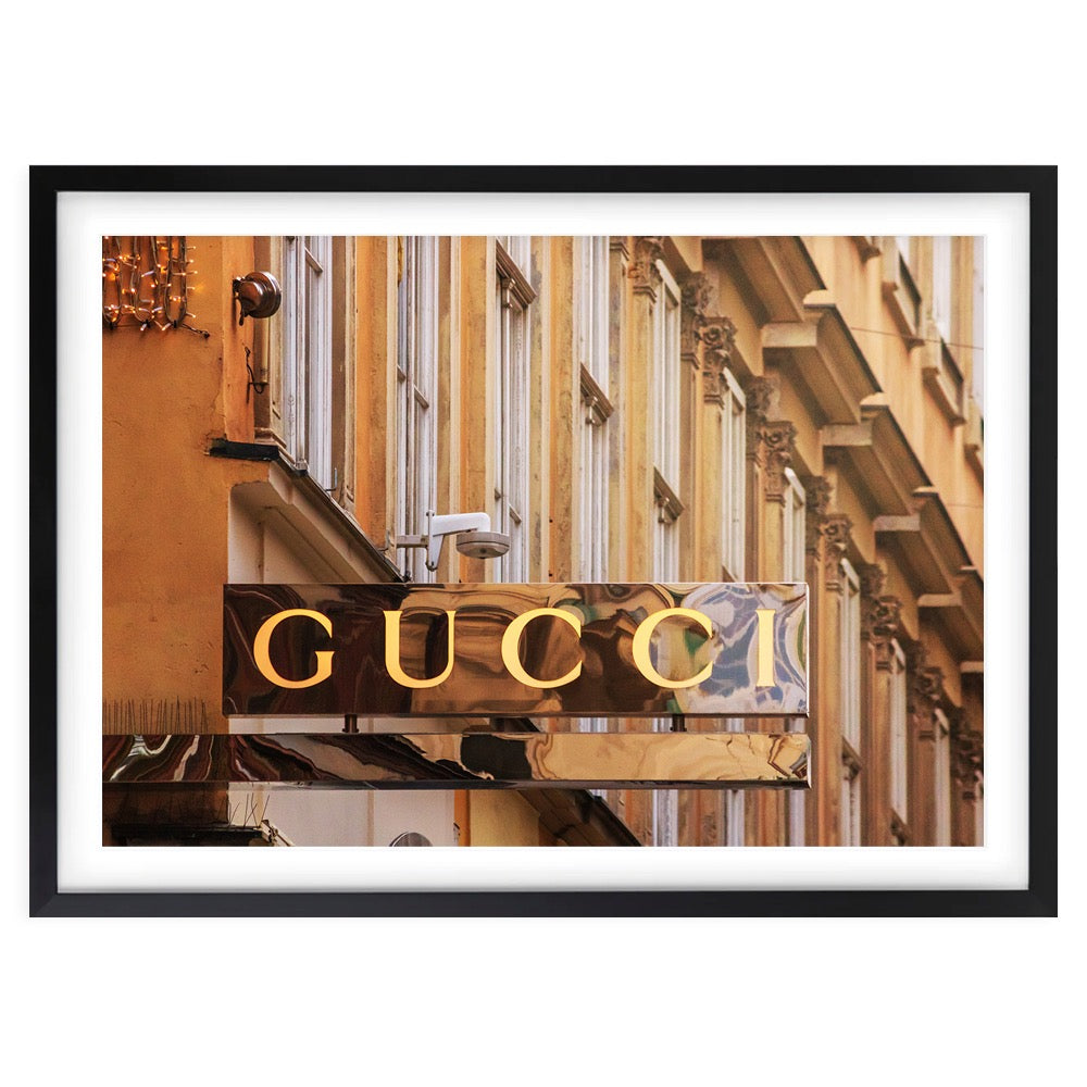 Gucci Sign 105cm x 81cm Framed A1 Art Print