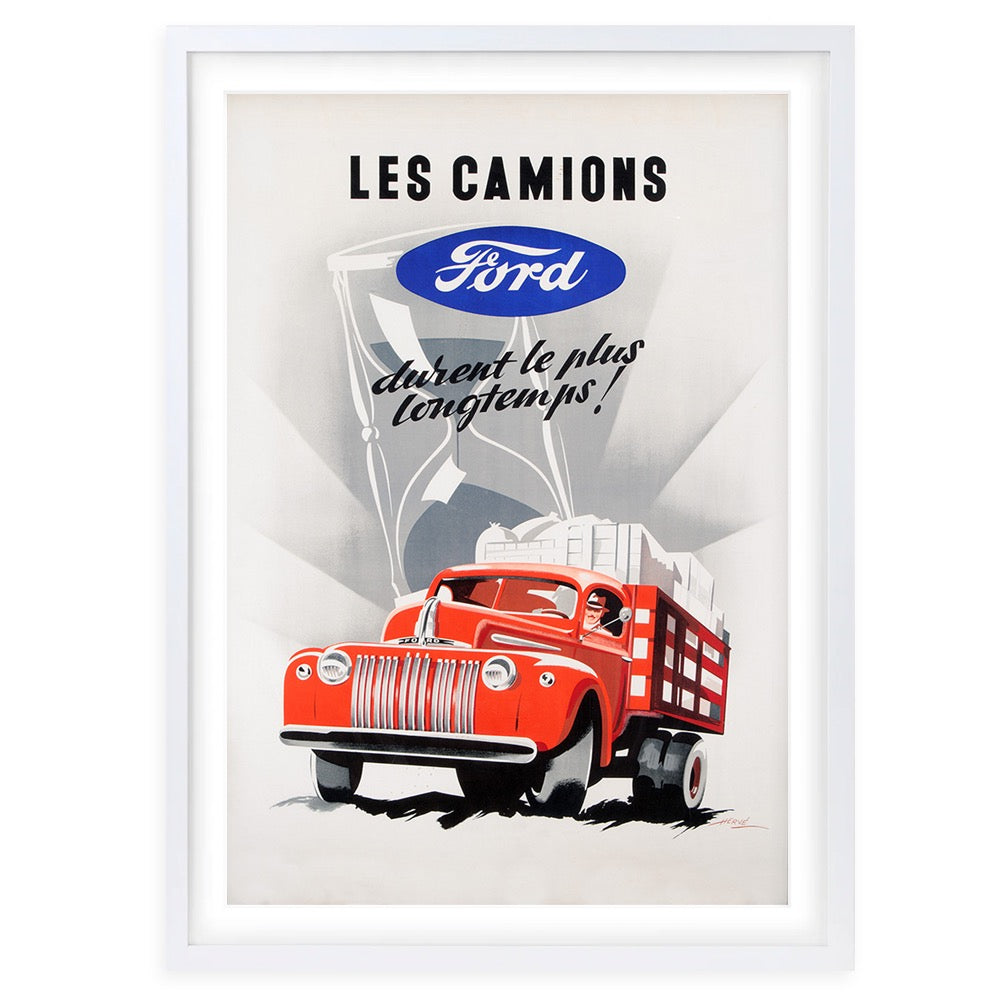 Les Camions Ford 105cm x 81cm Framed A1 Art Print