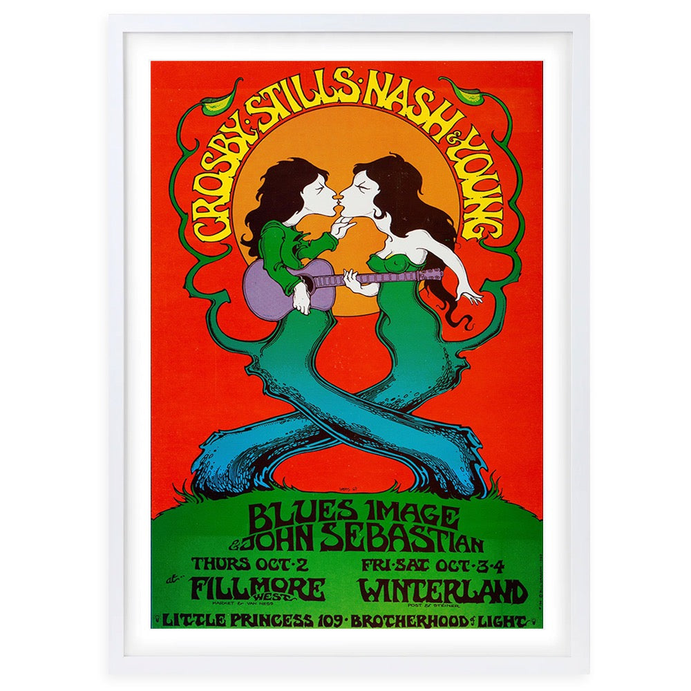 Crosby Stills Nash Young 1969 Large 105cm x 81cm Framed A1 Art Print