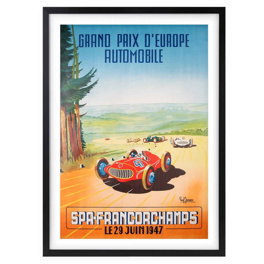 Grand Prix Europe Automobile 1947 105cm x 81cm Framed A1 Art Print