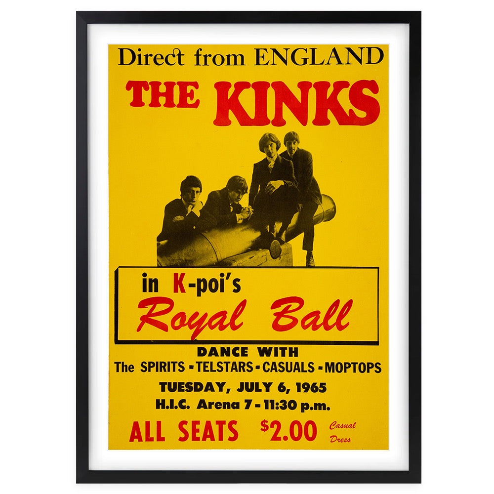 The Kinks 1965 105cm x 81cm Framed A1 Art Print