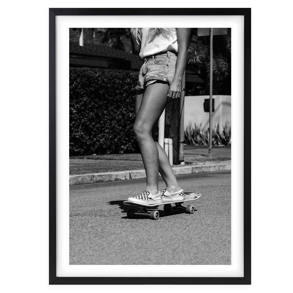 Skater Girl 105cm x 81cm Framed A1 Art Print