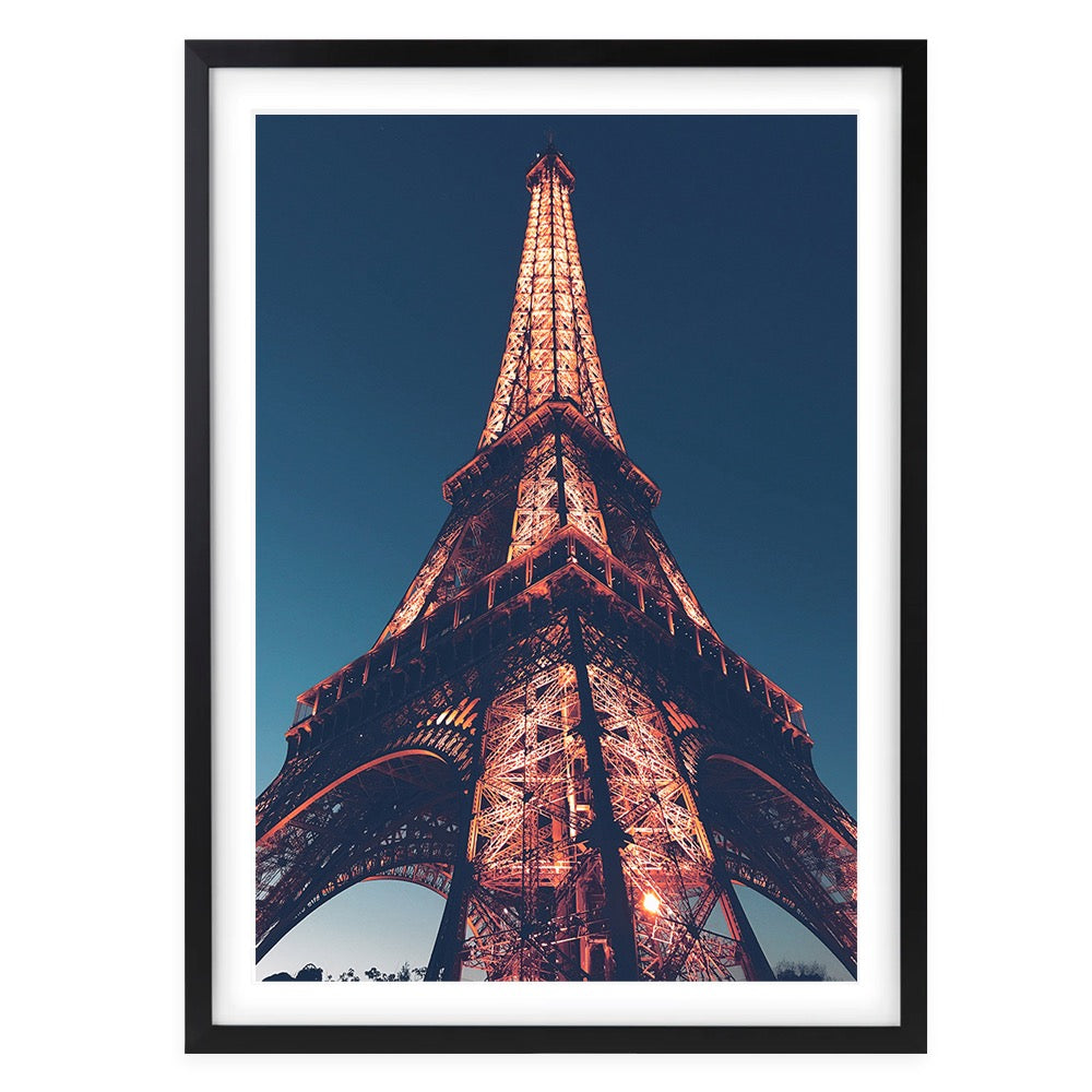 Eiffel Tower At Dusk 105cm x 81cm Framed A1 Art Print