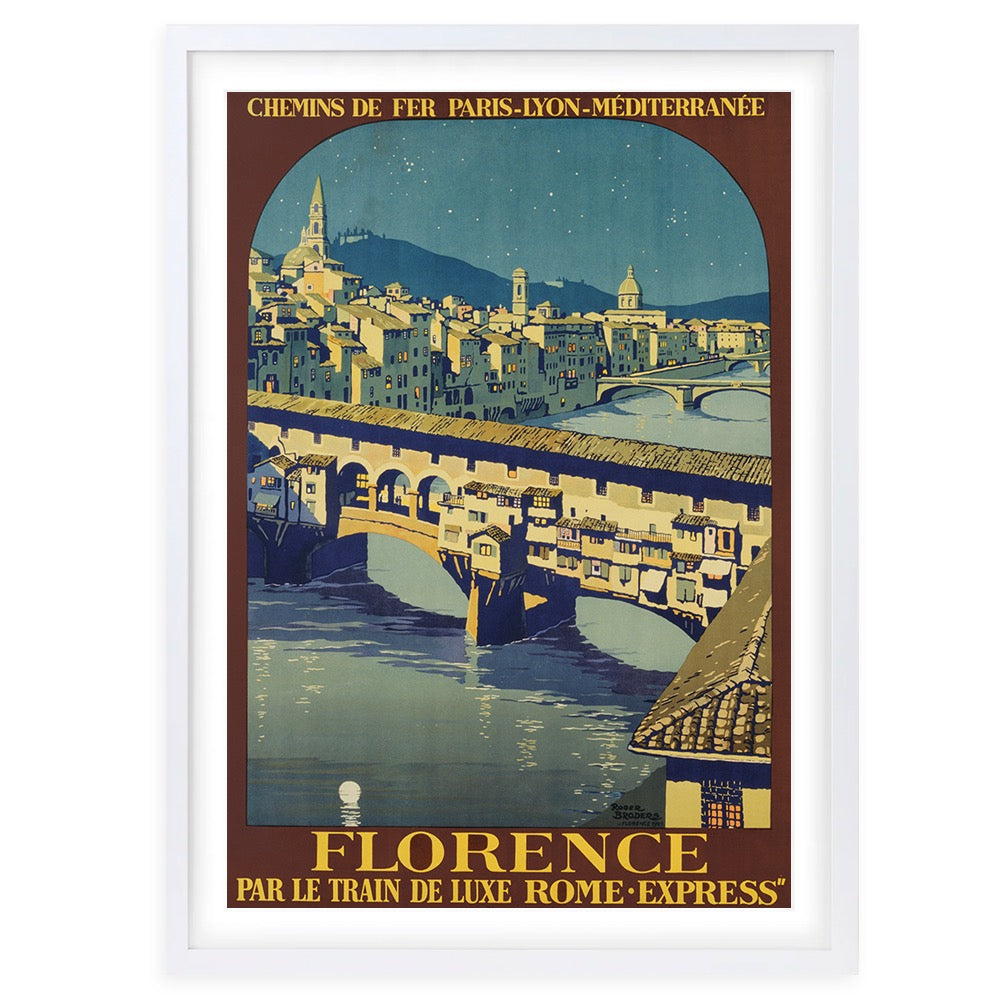Florence Rome Express 105cm x 81cm Framed A1 Art Print